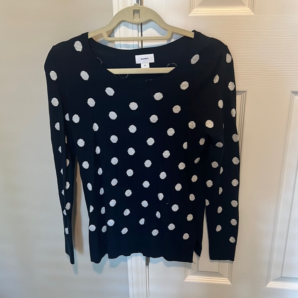 Old Navy Sweater- Navy Polka dot